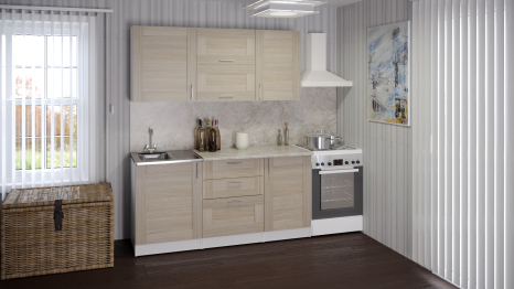 Кухня Лира экстра 1,7 м Квадро Шимо светлый ЛДСП