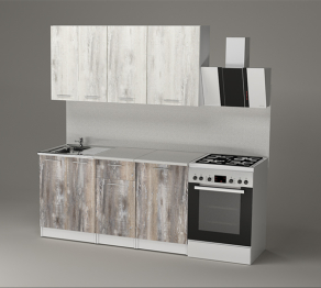 Кухонный гарнитур Инна нормал 1,5 м Пайн Белый/Пайн Экзотик ЛДСП