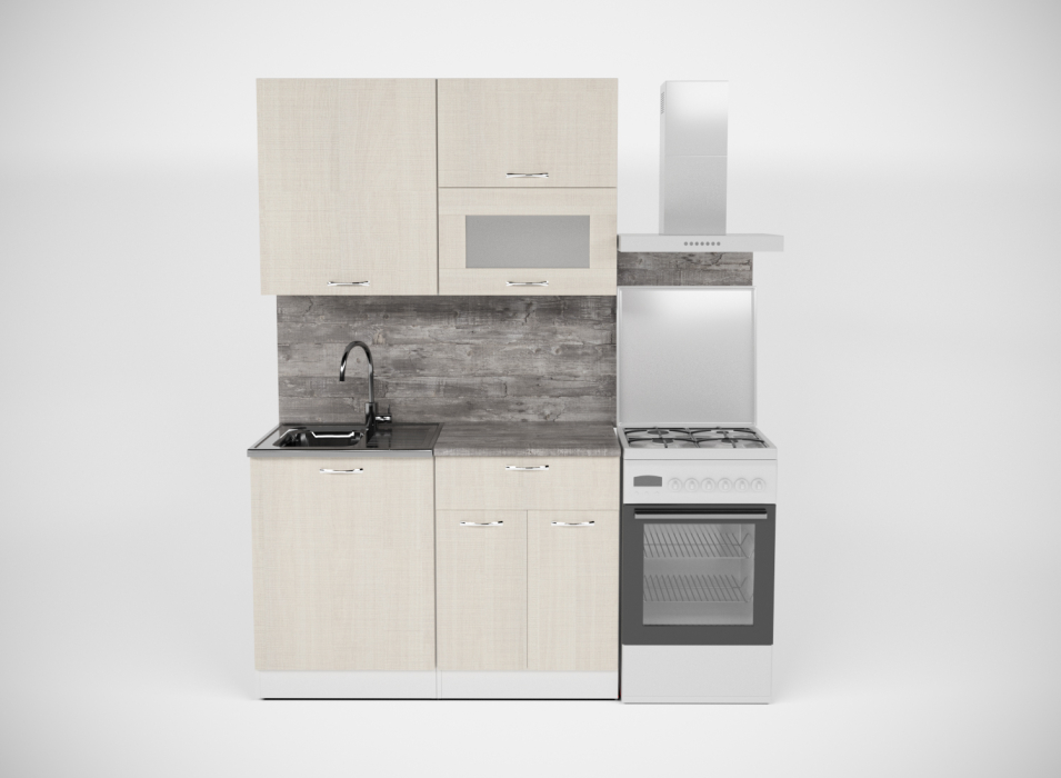 Кухонные гарнитуры, Кухонный гарнитур Лариса лайт 3 1,2 м Латте ЛДСП