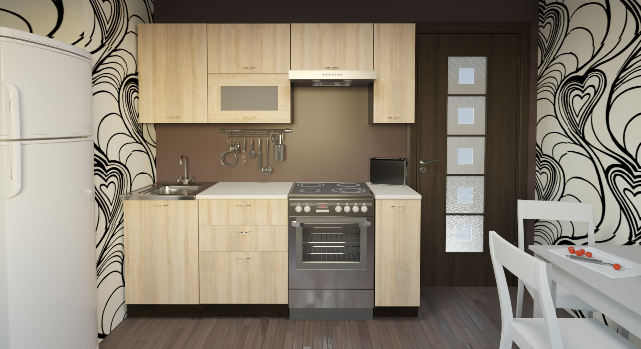 Кухонные гарнитуры, Кухонный гарнитур Симона ультра 2,0 м Дуб Сонома ЛДСП