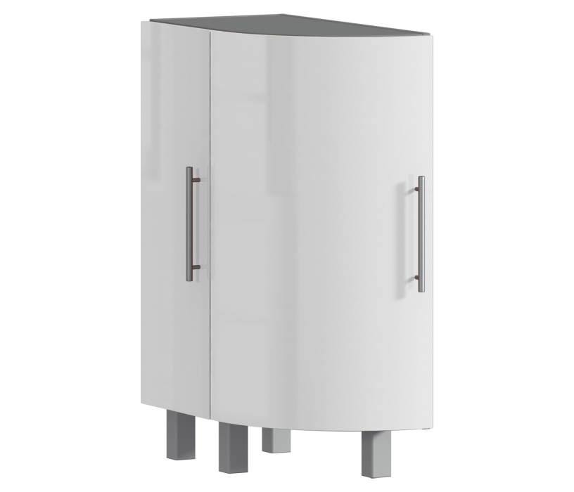 Анна, Анна АСТК-30 стол торцевой с гнутым фасадом Белый глянец