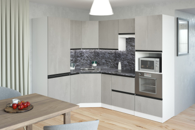 Кухонный гарнитур Сюита оптима 1,8 х 2,4 м Бетон светлый ЛДСП