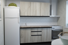 Кухонные гарнитуры, Кухонный гарнитур Равенна нормал 1,5 м Дуб браун ЛДСП