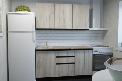 Кухонный гарнитур Равенна нормал 1,5 м Дуб браун ЛДСП