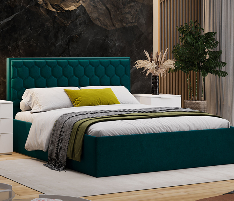 Кровати 160х200, Кровать Порто без ПМ, Велюр