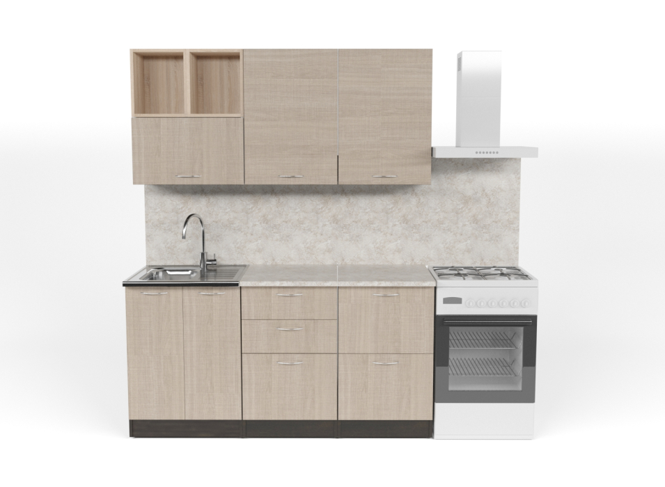 Кухонные гарнитуры, Кухонный гарнитур Надежда стандарт 4 1,6 м ЛДСП