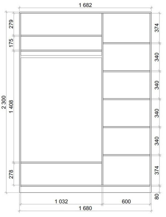 Шкафы-купе, Хит-23-17-55 Шкаф-купе 2-х дверный, 2 зеркала (2300х1682х620)