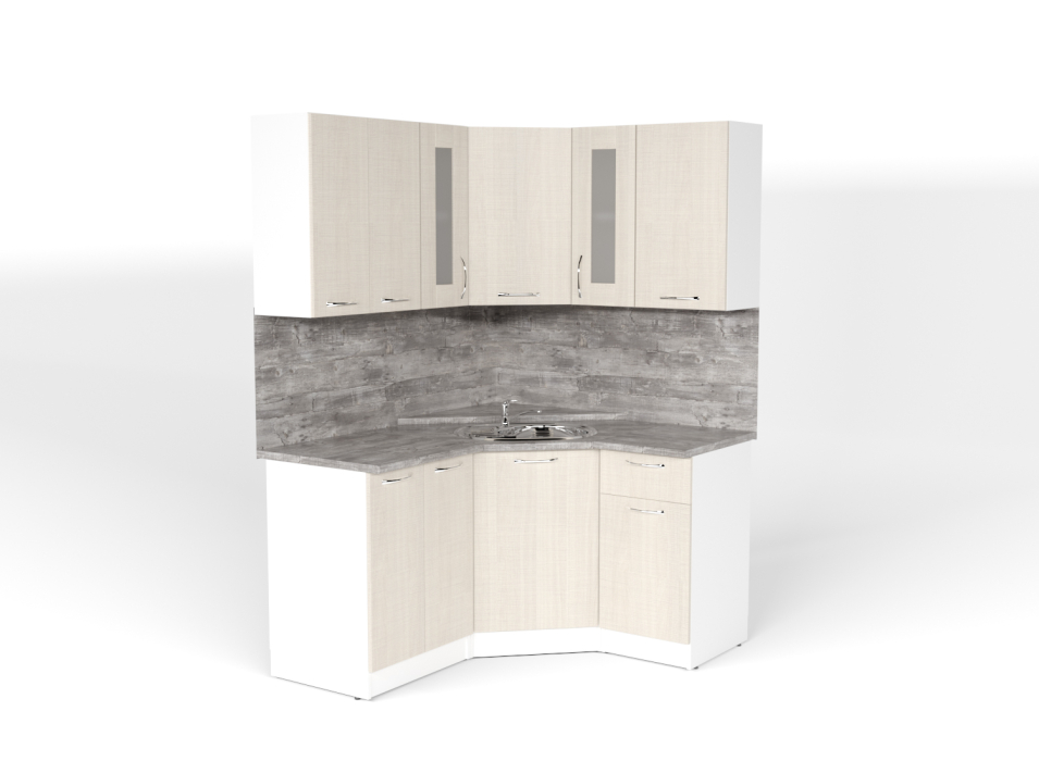 Кухонные гарнитуры, Кухонный гарнитур Лариса оптима 2 1,5 х 1,3 м Латте ЛДСП