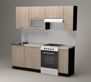 Кухонный гарнитур Светлана ультра 2,0 м Ясень Шимо Светлый ЛДСП