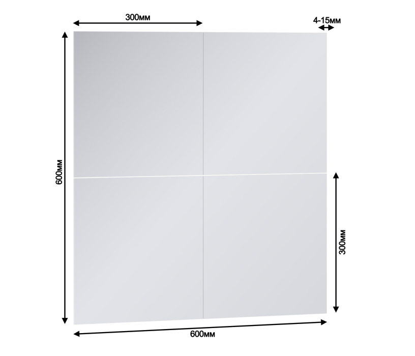 Зеркала в спальню, Гала СБ-2579 Зеркало 300*300 (к-т из 4-х шт)