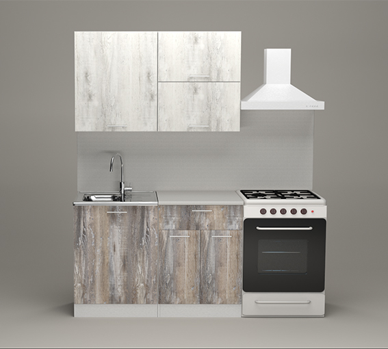 Кухонные гарнитуры, Кухонный гарнитур Инна лайт 1,2 м Пайн Белый/Пайн Экзотик ЛДСП