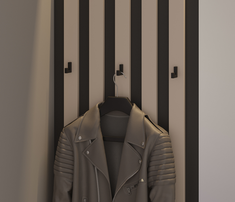 Прихожие, Прихожая Тренд с рейками Диамант серый/Белла Кашемир серый