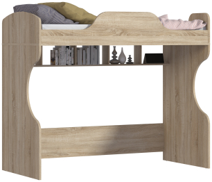 Кровать Мамбо СБ-2871 дуб сонома/белый с матрасом Эластик 14 90х200