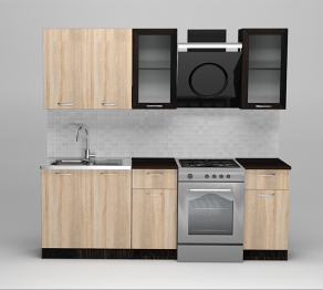 Кухонный гарнитур Сабрина стандарт 1,6 м Дуб Сонома ЛДСП