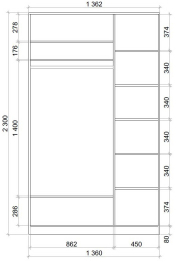 Хит-23-14-77 Шкаф-купе 2-х дверный, фотопечать Лондон (2300х1362х620)