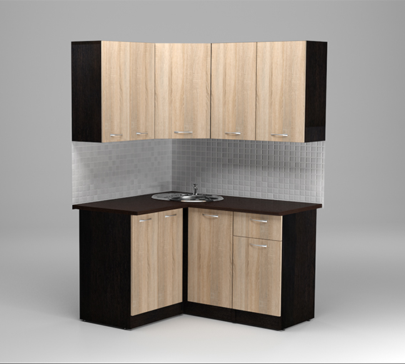 Кухонные гарнитуры, Кухонный гарнитур Сабрина прайм 1,2 х 1,4 м Дуб Сонома ЛДСП