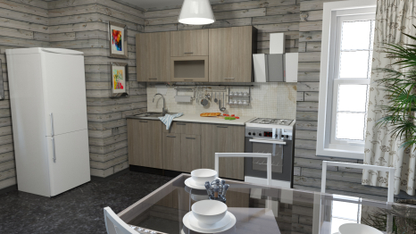 Кухонный гарнитур Светлана макси 1,8 м Ясень Шимо Светлый ЛДСП