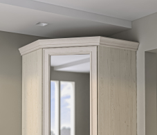 Комплектующие, Карниз угловой (для шкафа СБ-3507) 445*445 Гранд / Ливерпуль СБ-3539 МДФ Классика Светлый