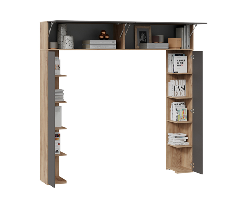 Детские полки, Шкаф навесной со стеллажами с декоративными панелями Порто