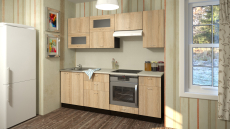 Кухонные гарнитуры, Кухонный гарнитур Симона компакт 2,2 м Дуб Сонома ЛДСП