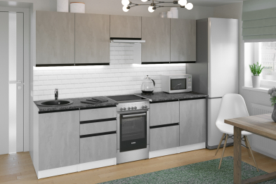 Кухонный гарнитур Сюита мега 2,5 м Бетон светлый ЛДСП