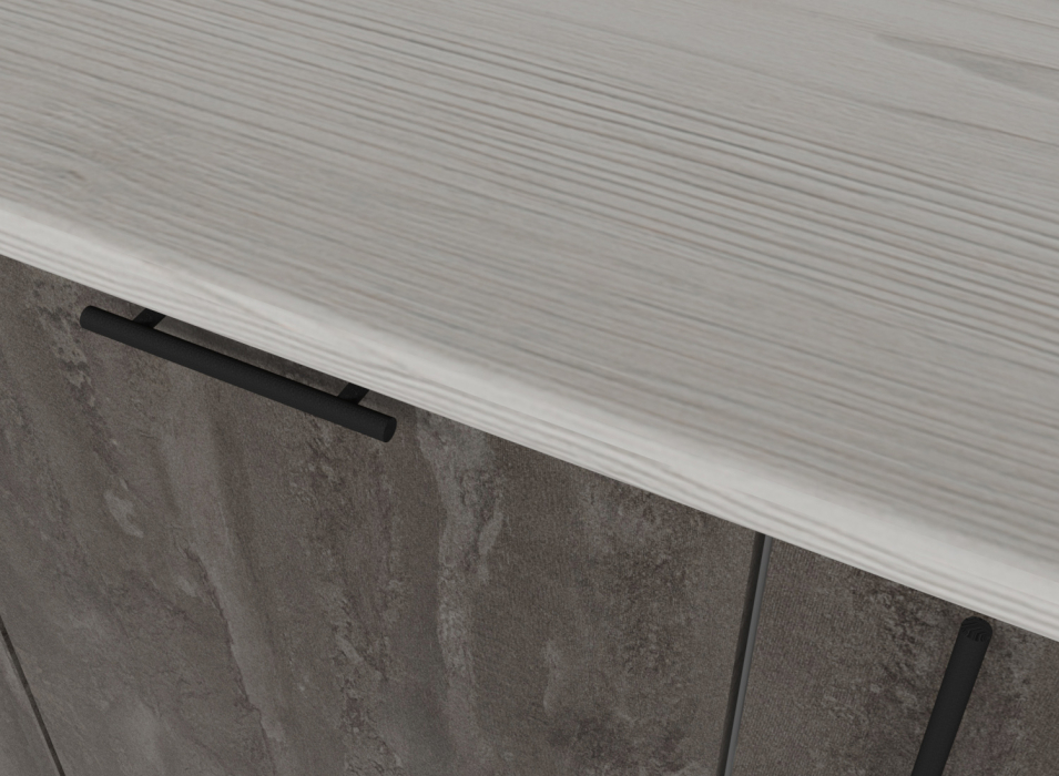 Кухонные гарнитуры, Кухонный гарнитур Сиена стандарт 1,6 м Дуб грей/Бетон темный ЛДСП