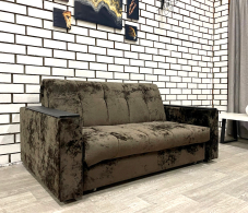 Диваны с ящиком для белья, Диван Аккордеон НПБ 1480 Plush с накладками МДФ, с коробом для белья