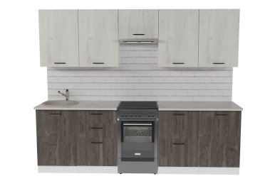 Кухонный гарнитур Сиена мега 2,5 м Дуб грей/Бетон темный ЛДСП