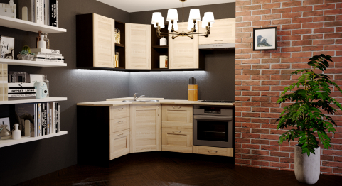 Кухонный гарнитурТомилла оптима 4 1,4 х 2,0 м Квадро Дуб Сонома ЛДСП