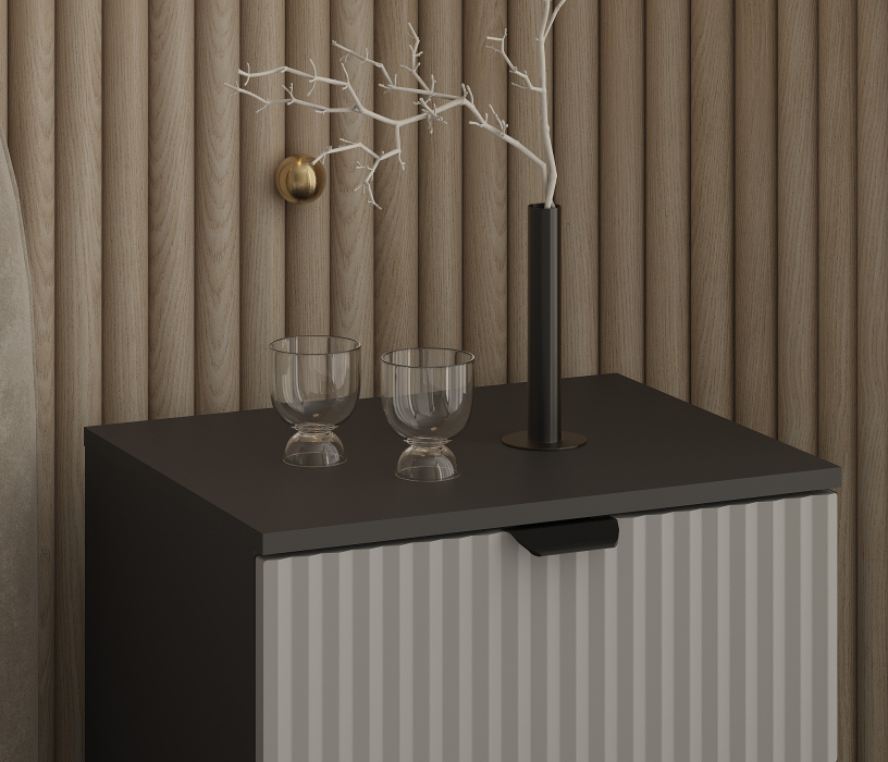 Прикроватные тумбы, Тренд СБ-3459 Тумба Диамант серый/МДФ Джаз Серый