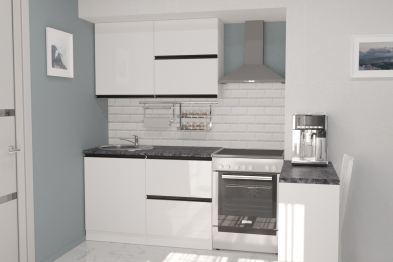 Кухонный гарнитур Лотос лайт 1,2 м Белый глянец ЛДСП