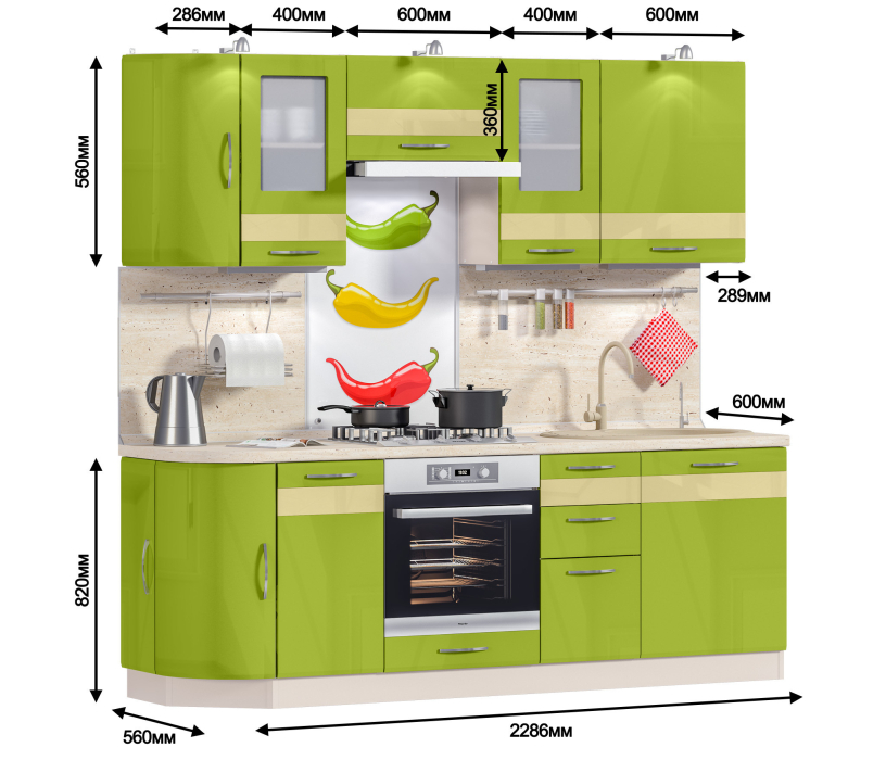 Кухонные гарнитуры, Регина перец 2300
