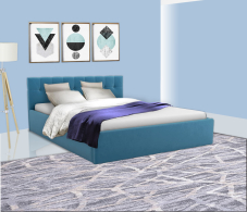 Двуспальные, Кровать Спейс Мини 1600х2000, латофлех, велюр 115 синий