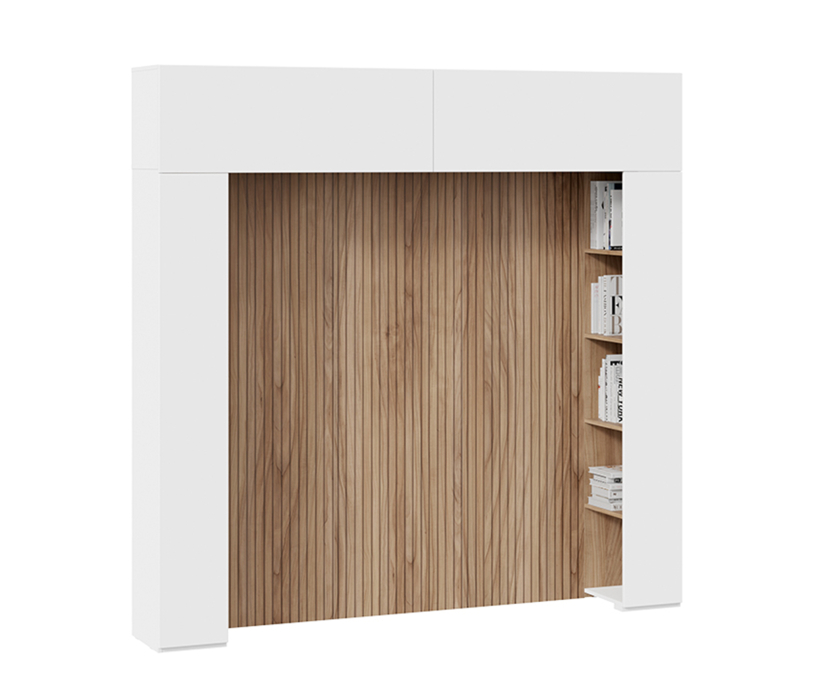 Детские полки, Шкаф навесной со стеллажами с декоративными панелями Порто