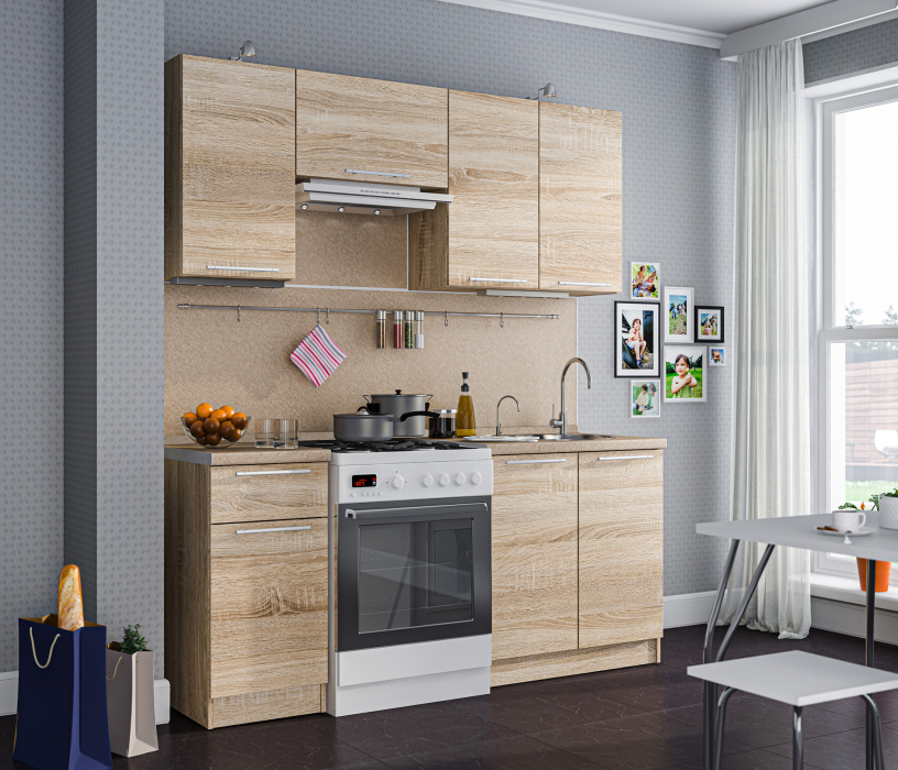 Кухонные гарнитуры, Кухня Ангелина Классик 180 см ПОД КЛЮЧ (полный колмплект)