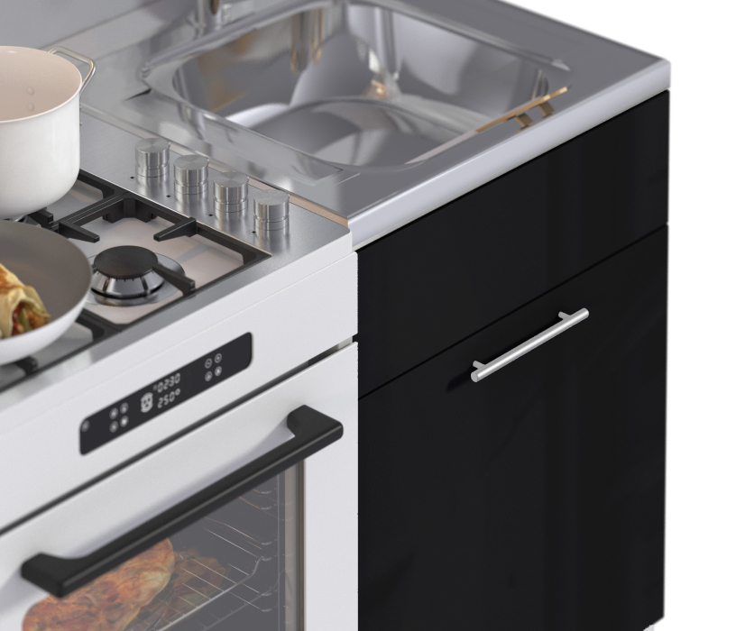 Кухонные гарнитуры, Анна Черный Металлик L-1800