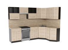 Кухонные гарнитуры, Кухонный гарнитур Томилла оптима 5 2,7 х 1,6 м Квадро Дуб Сонома ЛДСП