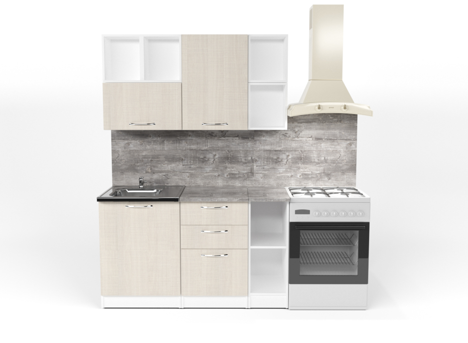 Кухонные гарнитуры, Кухонный гарнитур Лариса медиум 3 1,4 м Латте ЛДСП