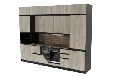 Кухонный гарнитур Равенна люкс 3,0 м Дуб браун ЛДСП