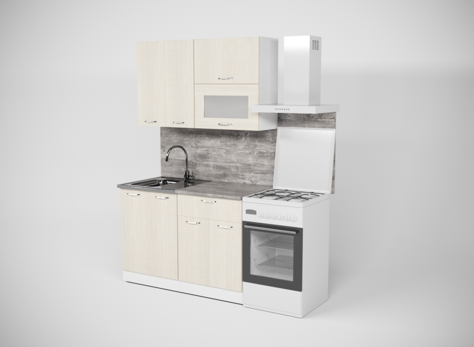 Кухонные гарнитуры, Кухонный гарнитур Лариса лайт 2 1,2 м Латте ЛДСП