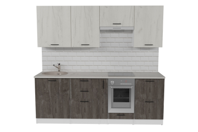 Кухонный гарнитур Сиена компакт 2,2 м Дуб грей/Бетон темный ЛДСП