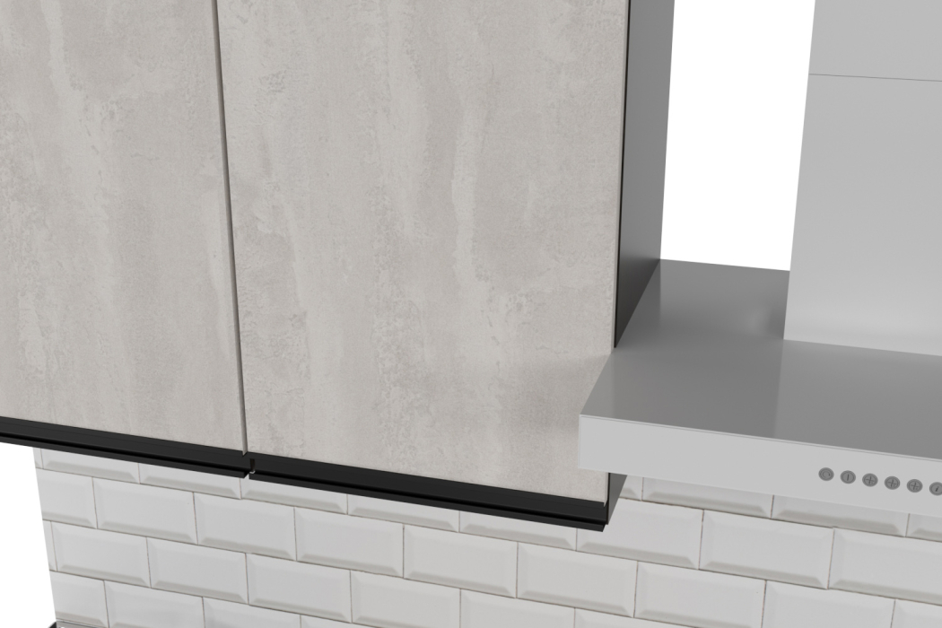 Кухонные гарнитуры, Кухонный гарнитур Симфония медиум 1,4 м Бетон светлый/Бетон темный ЛДСП