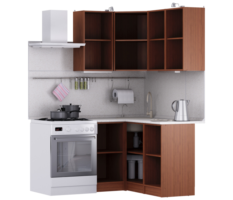 Кухонные гарнитуры, Кухня угловая Ангелина Квадро 1,4 х 1 м