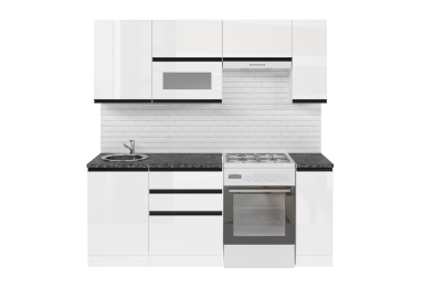 Кухонный гарнитур Лотос ультра 2,0 м Белый глянец ЛДСП