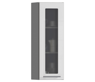 Анна АПТУ-130 полка торцевая с витриной Белый глянец