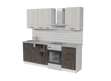 Кухонный гарнитур Сиена стандарт 1,6 м Дуб грей/Бетон темный ЛДСП