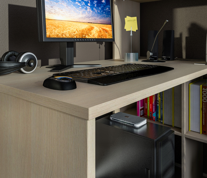 Домашние кабинеты, Стеллаж со столом Техно СБ-2061 Кремона