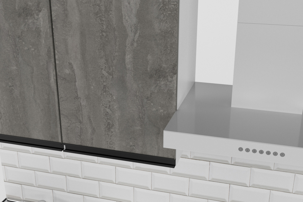 Кухонные гарнитуры, Кухонный гарнитур Ноктюрн медиум 1,4 м Бетон темный ЛДСП