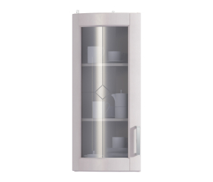 Регина РПТК-130 Полка торцевая с гнутой витриной Песочный/Риф белоснежный