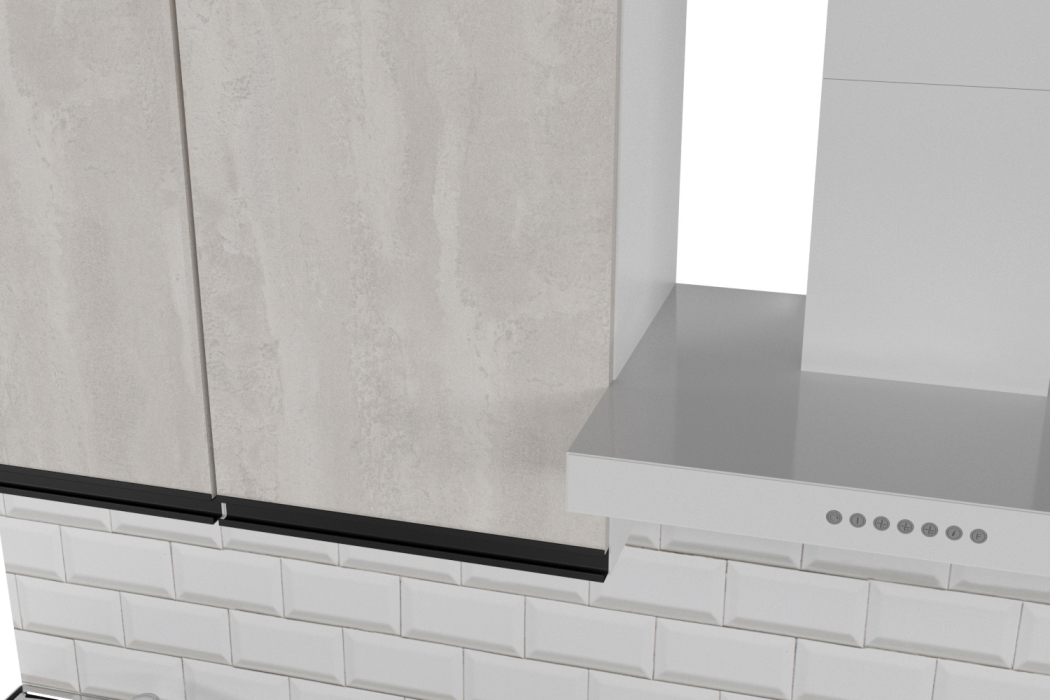 Кухонные гарнитуры, Кухонный гарнитур Сюита медиум 1,4 м Бетон светлый ЛДСП